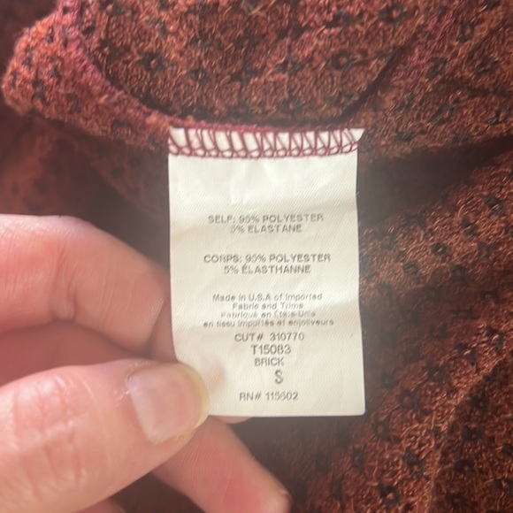 Lush Rust Mock Neck Balloon Sleeve Knit Sweater Size S - Picture 10 of 14